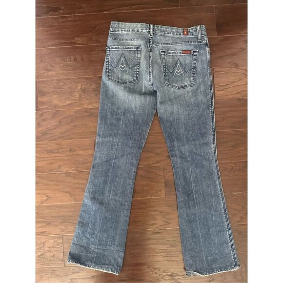 7 For All Mankind Light Wash A Pocket Boot Cut Jeans 28 - Picture 1 of 7